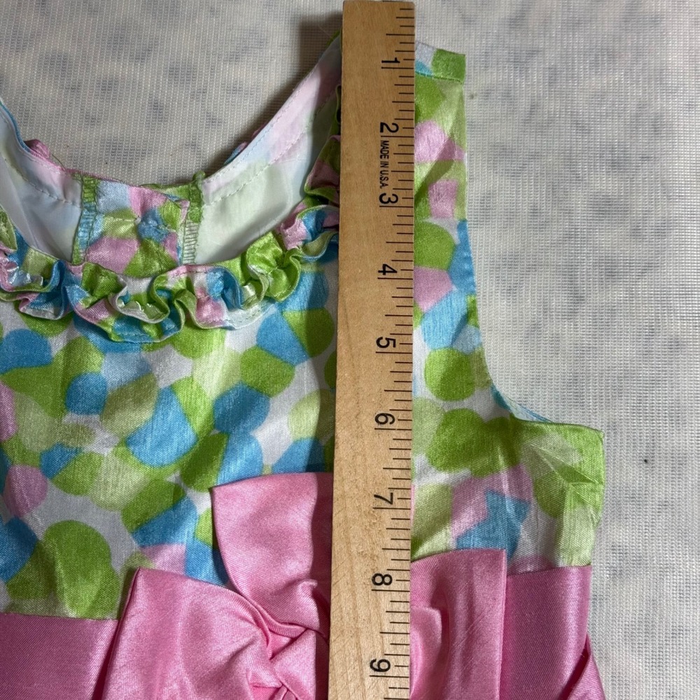 Jona Michelle Girls Floral Party Dress‎ Pink Green Blue Tulle Bow CO8614 Size 5 - Picture 7 of 16